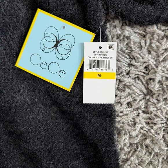 NWT Black Fuzzy Short Sleeve Puff Sleeve Sweater WOMENS SIZE MEDIUM - Picture 4 of 8